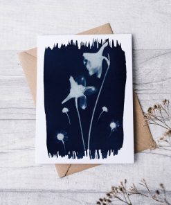 Chamomile and Delphinium Greeting Card — Far Mountain Studio